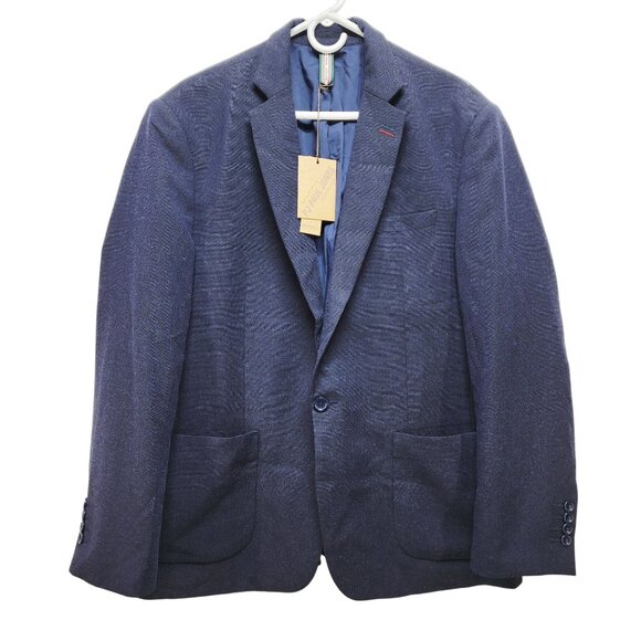 PJ Paul Jones Mens Blazer Jacket Size XL Navy Blue Single-Breasted - Picture 1 of 9